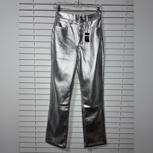 Abercrombie and Fitch Pants Womens 2 Short 90s Straight High Rise Chrome Fest